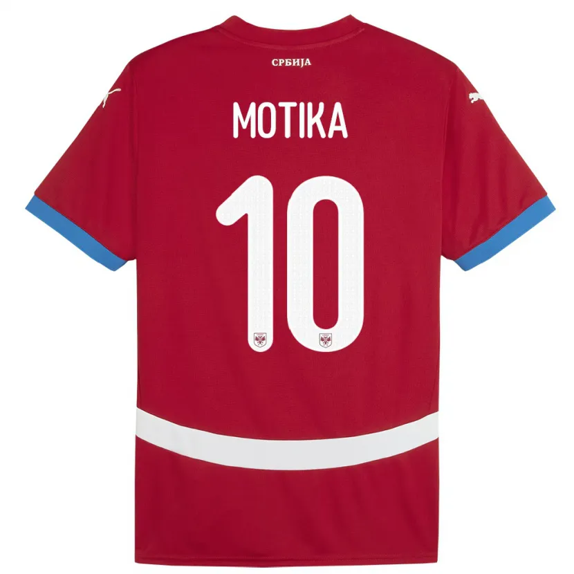 Danxen Mænd Serbien Nemanja Motika #10 Rød Hjemmebane Spillertrøjer 24-26 Trøje T-Shirt