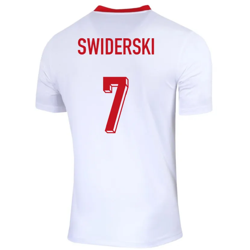 Danxen Mænd Polen Karol Swiderski #7 Hvid Hjemmebane Spillertrøjer 24-26 Trøje T-Shirt