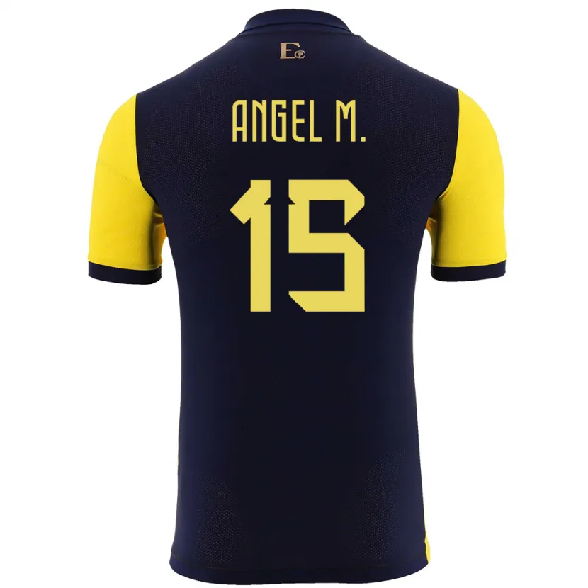 Danxen Mænd Ecuador Angel Mena #15 Gul Hjemmebane Spillertrøjer 24-26 Trøje T-Shirt