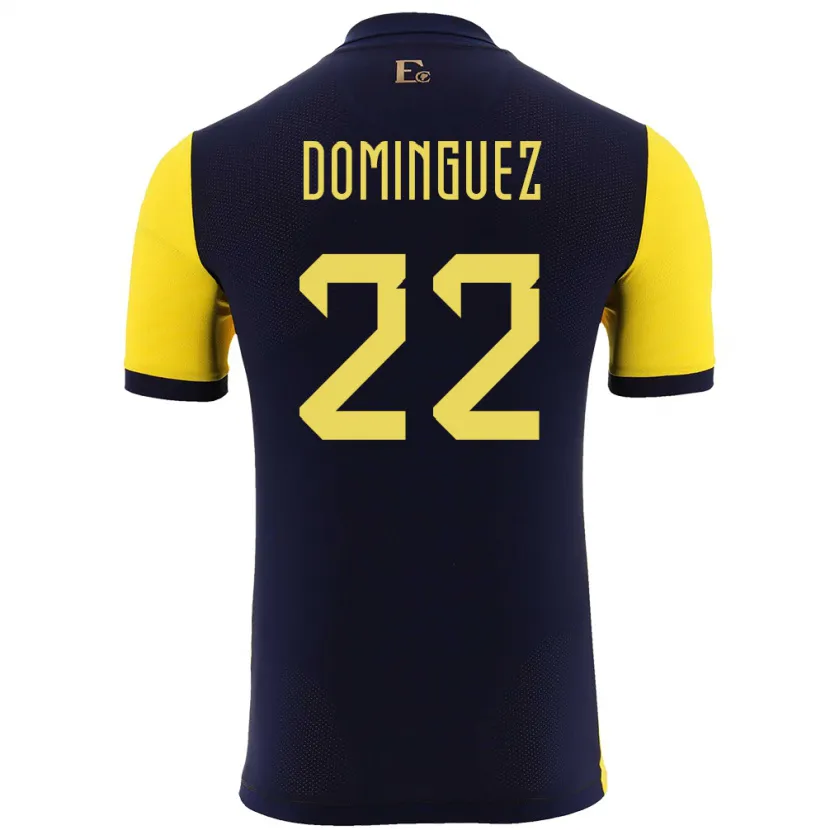 Danxen Mænd Ecuador Alexander Dominguez #22 Gul Hjemmebane Spillertrøjer 24-26 Trøje T-Shirt