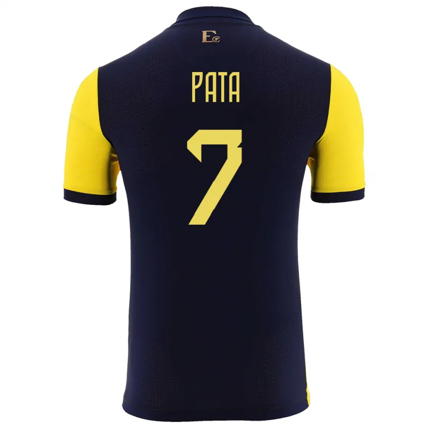 Danxen Mænd Ecuador Emerson Pata #7 Gul Hjemmebane Spillertrøjer 24-26 Trøje T-Shirt