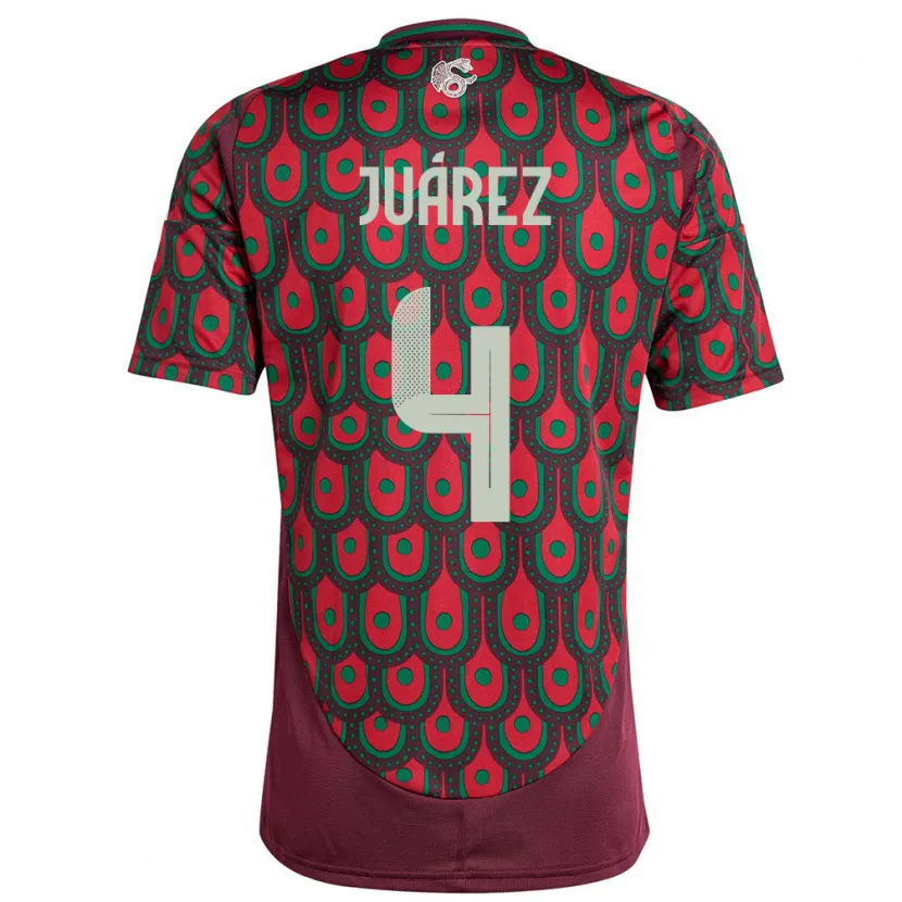 Danxen Mænd Mexico Ramon Juarez #4 Rødbrun Hjemmebane Spillertrøjer 24-26 Trøje T-Shirt