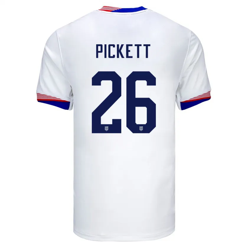 Danxen Mænd Usa Carson Pickett #26 Hvid Hjemmebane Spillertrøjer 24-26 Trøje T-Shirt