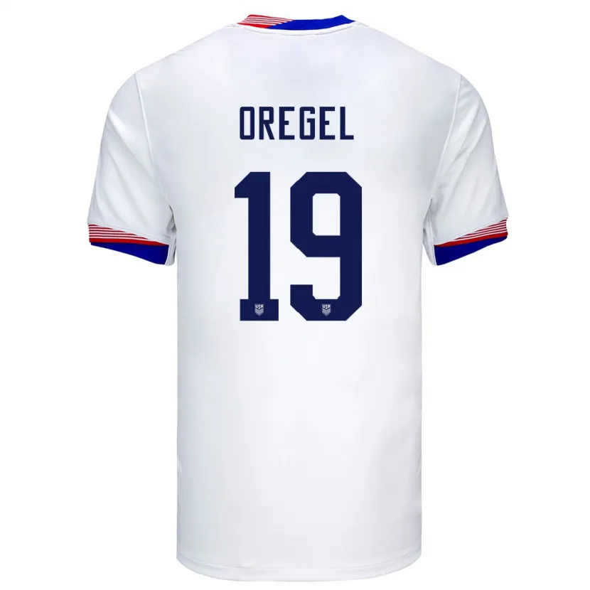 Danxen Mænd Usa Sergio Oregel #19 Hvid Hjemmebane Spillertrøjer 24-26 Trøje T-Shirt