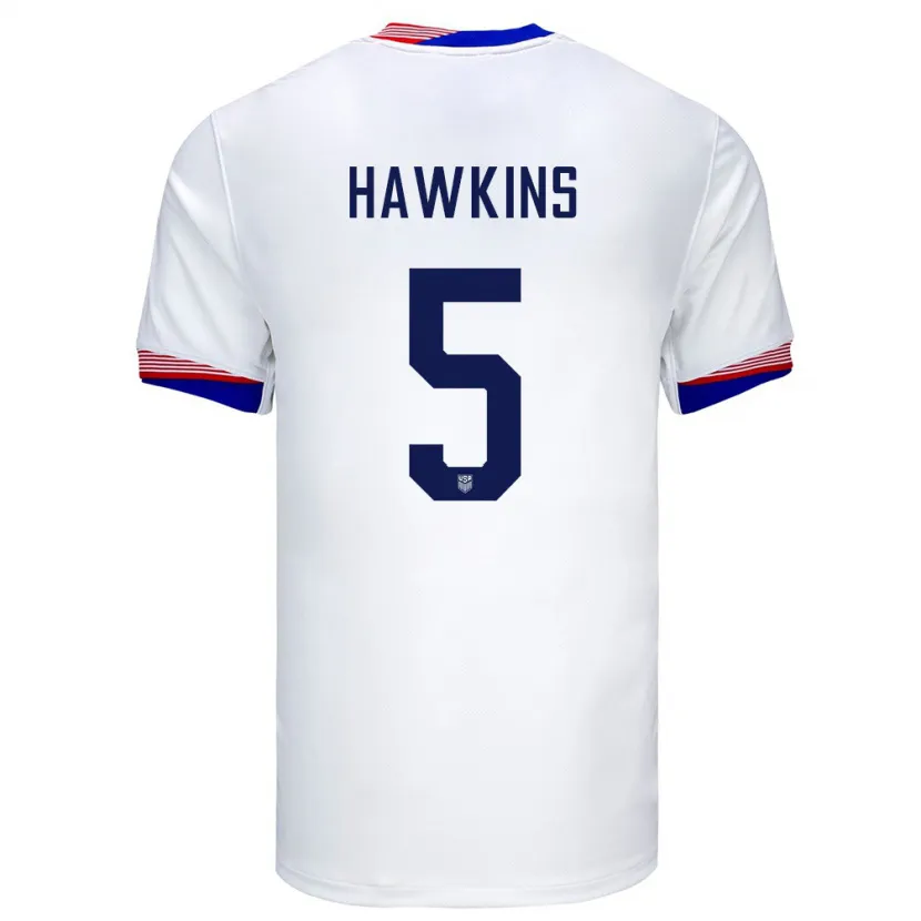 Danxen Mænd Usa Stuart Hawkins #5 Hvid Hjemmebane Spillertrøjer 24-26 Trøje T-Shirt