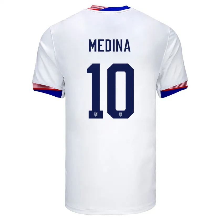 Danxen Mænd Usa Cruz Medina #10 Hvid Hjemmebane Spillertrøjer 24-26 Trøje T-Shirt