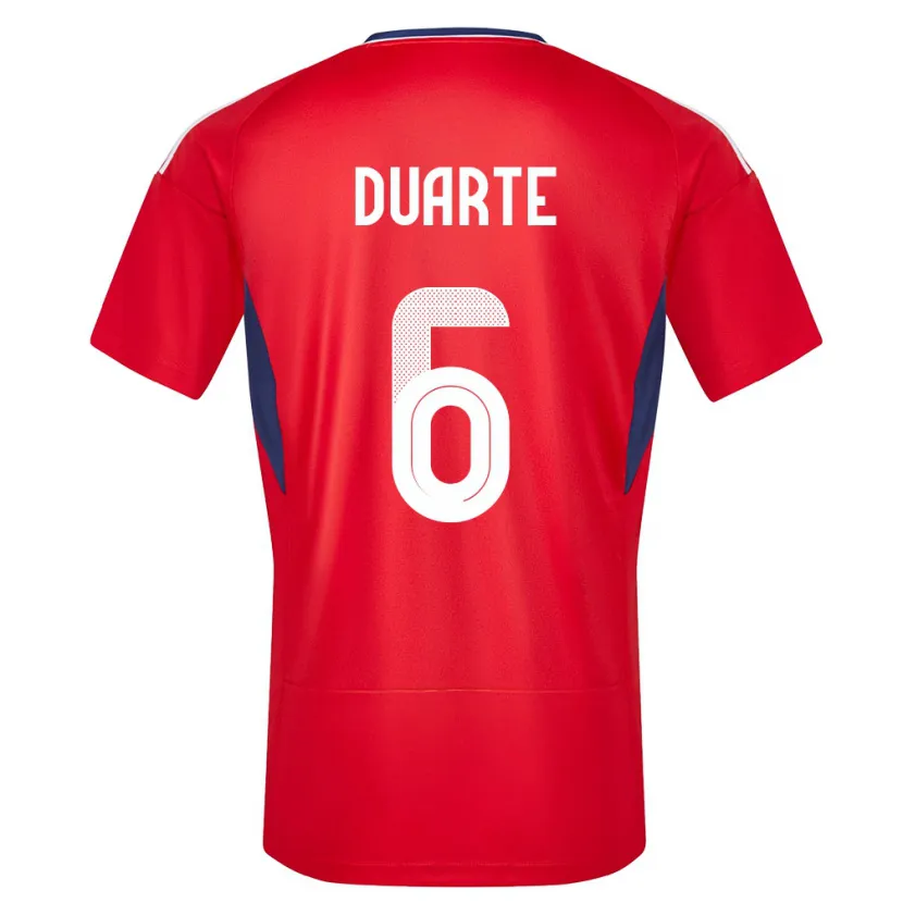 Danxen Mænd Costa Rica Oscar Duarte #6 Rød Hjemmebane Spillertrøjer 24-26 Trøje T-Shirt