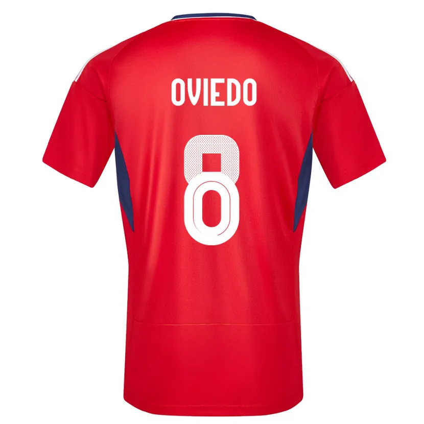 Danxen Mænd Costa Rica Bryan Oviedo #8 Rød Hjemmebane Spillertrøjer 24-26 Trøje T-Shirt