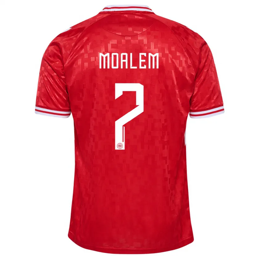 Danxen Mænd Danmark Jonathan Moalem #7 Rød Hjemmebane Spillertrøjer 24-26 Trøje T-Shirt