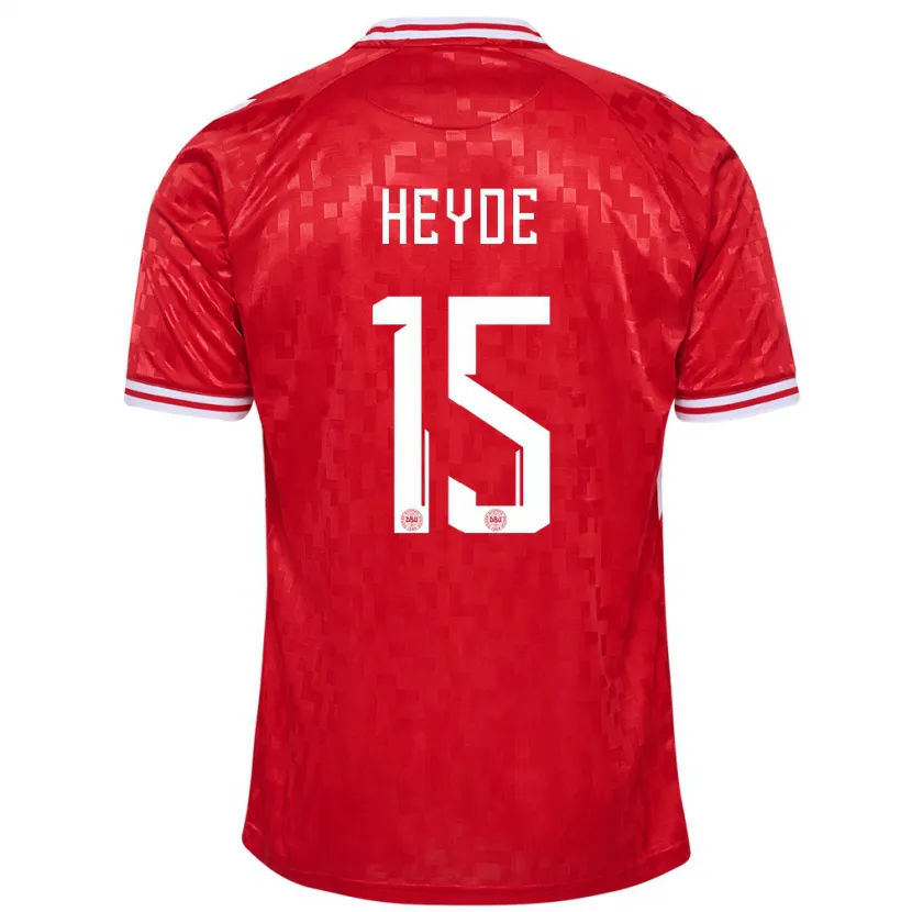 Danxen Mænd Danmark Malte Heyde #15 Rød Hjemmebane Spillertrøjer 24-26 Trøje T-Shirt