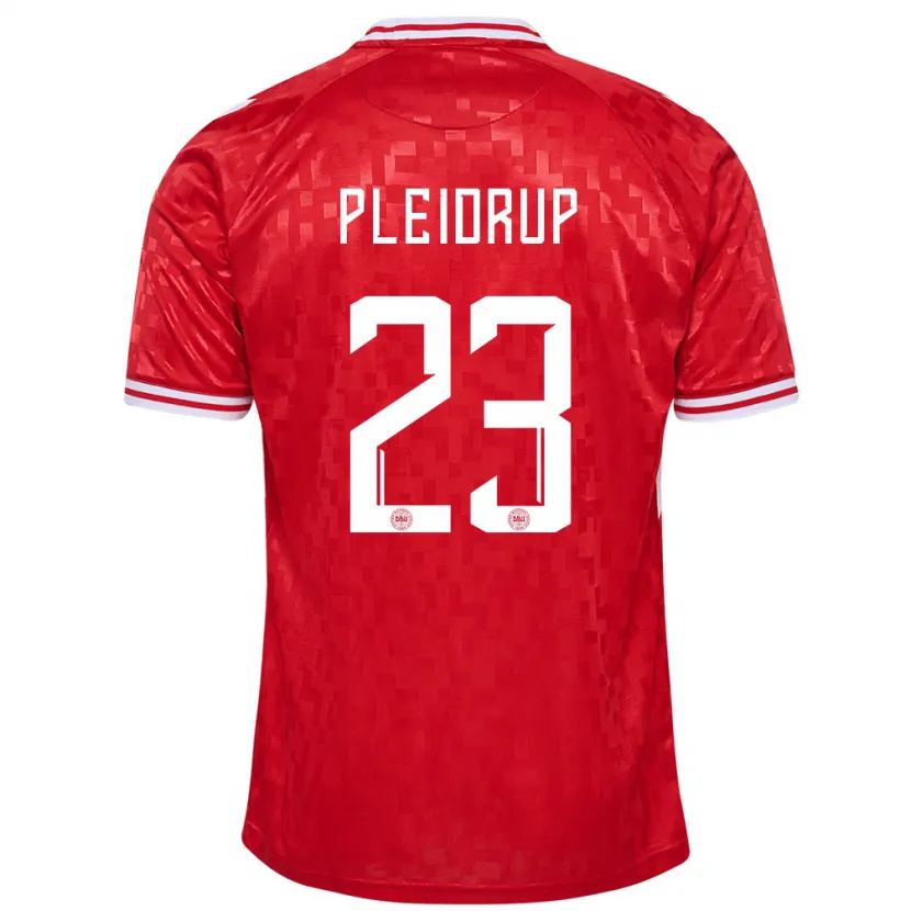 Danxen Mænd Danmark Caroline Pleidrup #23 Rød Hjemmebane Spillertrøjer 24-26 Trøje T-Shirt