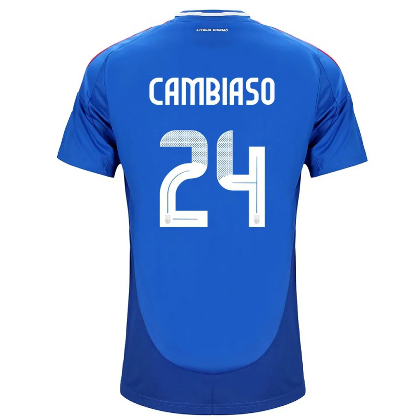 Danxen Mænd Italien Andrea Cambiaso #24 Blå Hjemmebane Spillertrøjer 24-26 Trøje T-Shirt