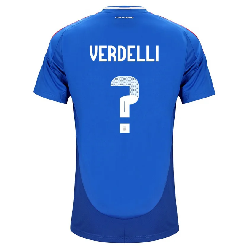 Danxen Mænd Italien Davide Verdelli #0 Blå Hjemmebane Spillertrøjer 24-26 Trøje T-Shirt