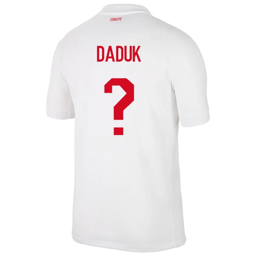 Danxen Mænd Tyrkiet Emir Dadük #0 Hvid Hjemmebane Spillertrøjer 24-26 Trøje T-Shirt