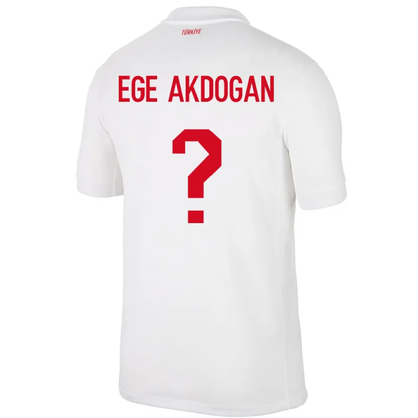 Danxen Mænd Tyrkiet Hasan Ege Akdoğan #0 Hvid Hjemmebane Spillertrøjer 24-26 Trøje T-Shirt