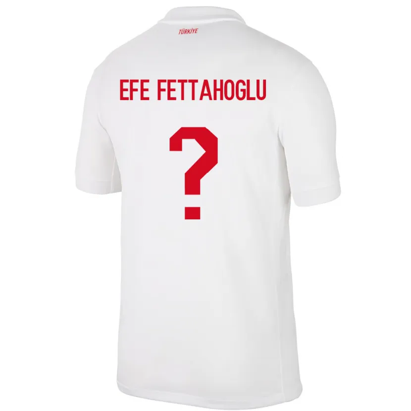 Danxen Mænd Tyrkiet Adnan Efe Fettahoğlu #0 Hvid Hjemmebane Spillertrøjer 24-26 Trøje T-Shirt