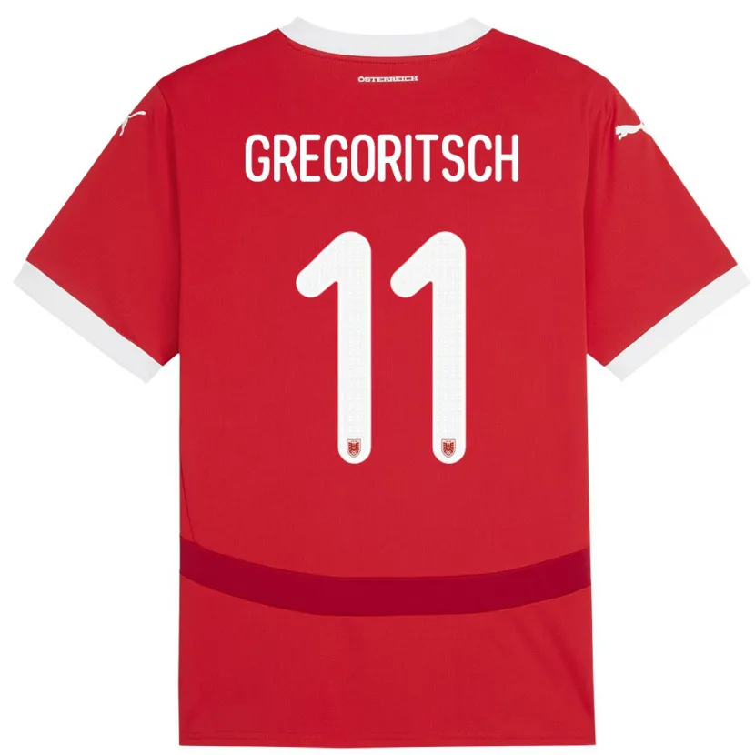 Danxen Mænd Østrig Michael Gregoritsch #11 Rød Hjemmebane Spillertrøjer 24-26 Trøje T-Shirt