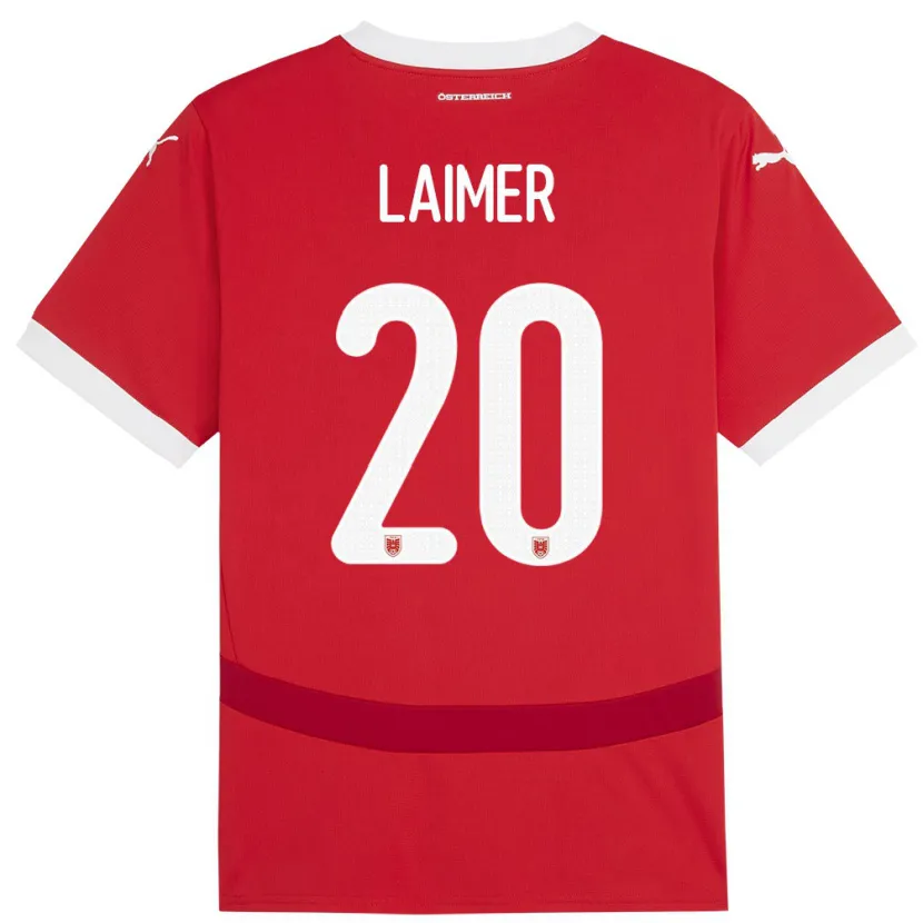 Danxen Mænd Østrig Konrad Laimer #20 Rød Hjemmebane Spillertrøjer 24-26 Trøje T-Shirt