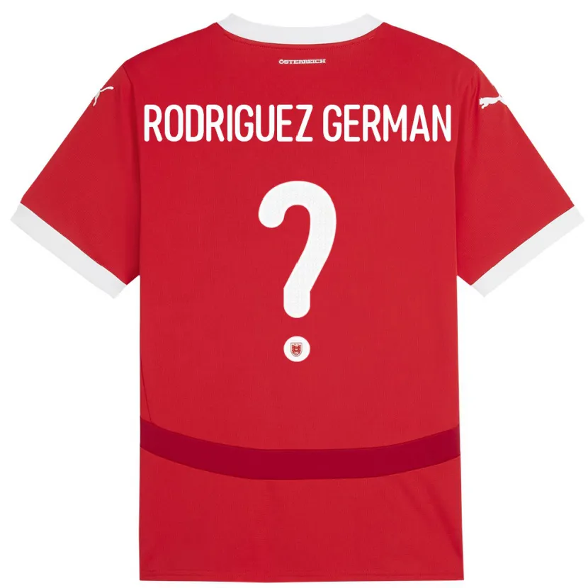 Danxen Mænd Østrig Ryan Rodriguez German #0 Rød Hjemmebane Spillertrøjer 24-26 Trøje T-Shirt