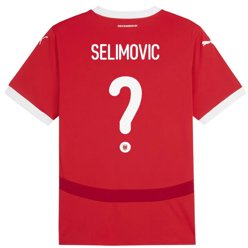 Danxen Mænd Østrig Amar Selimovic #0 Rød Hjemmebane Spillertrøjer 24-26 Trøje T-Shirt