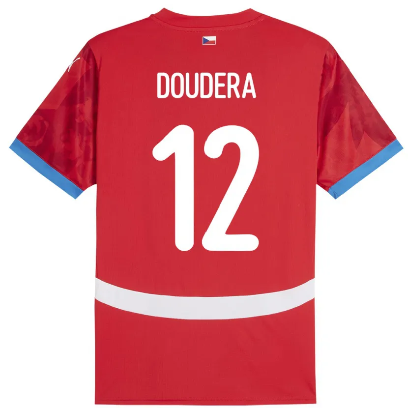 Danxen Mænd Tjekkiet David Doudera #12 Rød Hjemmebane Spillertrøjer 24-26 Trøje T-Shirt