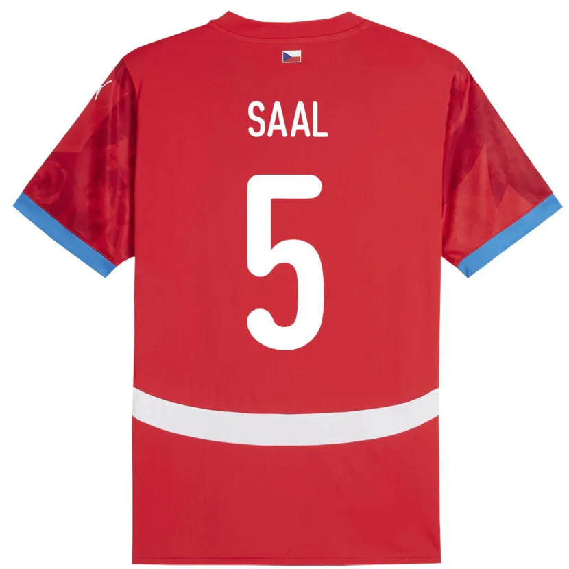 Danxen Mænd Tjekkiet Lukas Saal #5 Rød Hjemmebane Spillertrøjer 24-26 Trøje T-Shirt