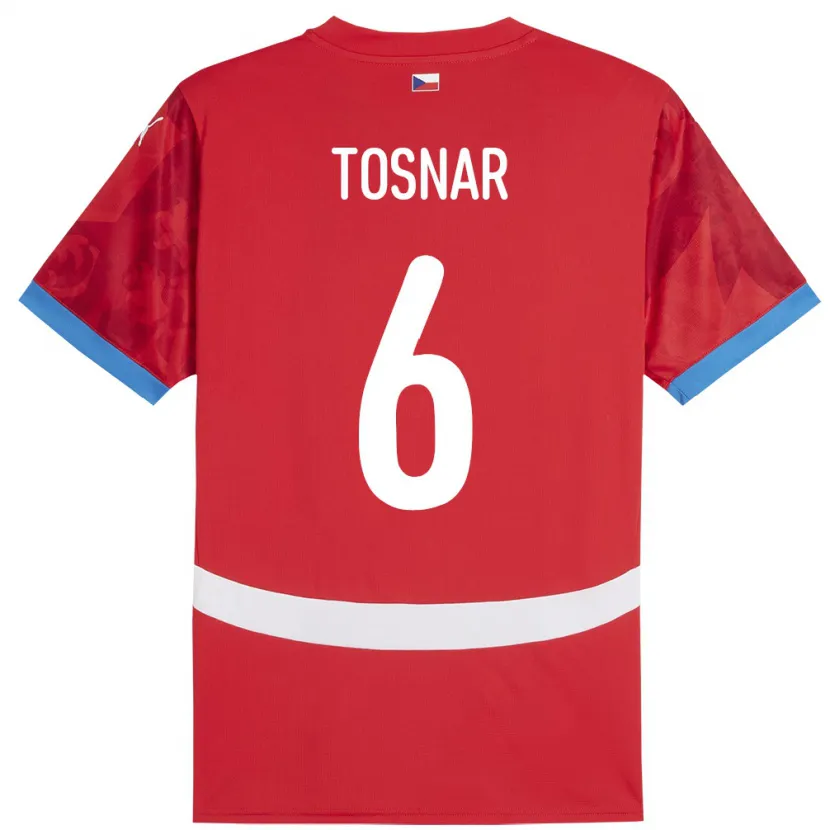 Danxen Mænd Tjekkiet Jakub Tosnar #6 Rød Hjemmebane Spillertrøjer 24-26 Trøje T-Shirt