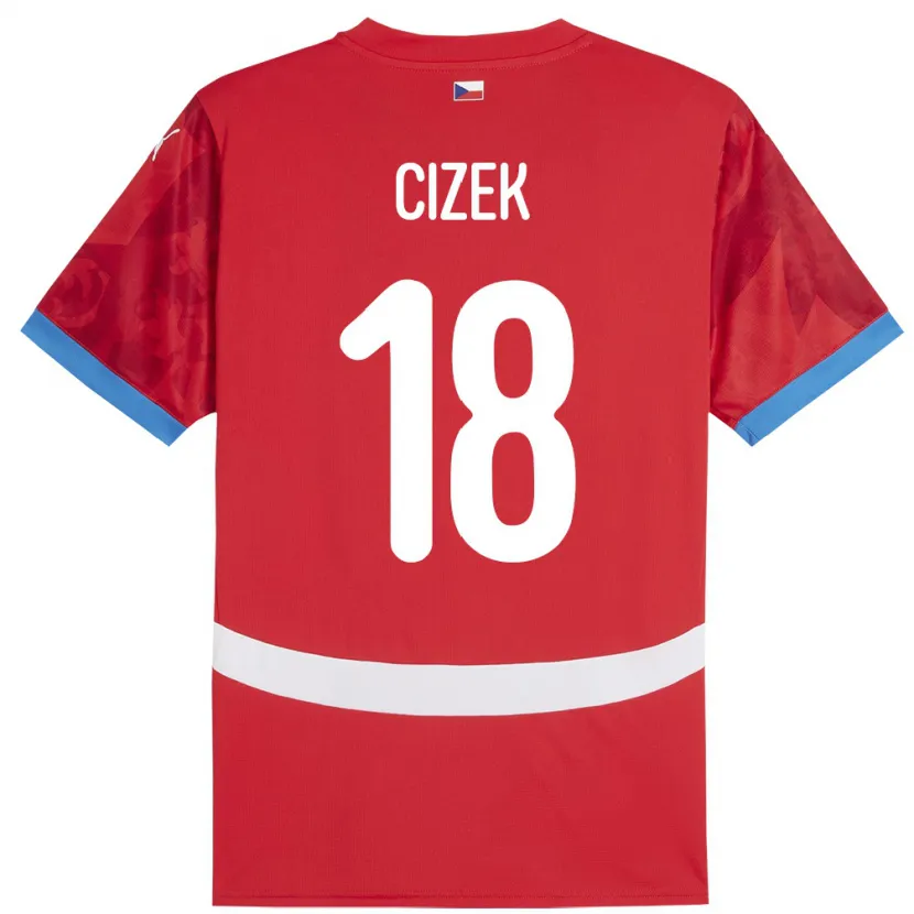 Danxen Mænd Tjekkiet Krystof Cizek #18 Rød Hjemmebane Spillertrøjer 24-26 Trøje T-Shirt