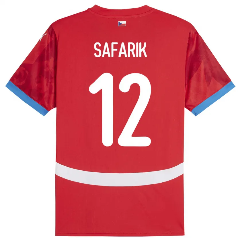 Danxen Mænd Tjekkiet Daniel Safarik #12 Rød Hjemmebane Spillertrøjer 24-26 Trøje T-Shirt