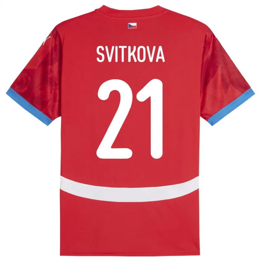 Danxen Mænd Tjekkiet Kateřina Svitková #21 Rød Hjemmebane Spillertrøjer 24-26 Trøje T-Shirt