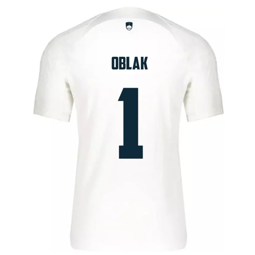 Danxen Mænd Slovenien Jan Oblak #1 Hvid Hjemmebane Spillertrøjer 24-26 Trøje T-Shirt