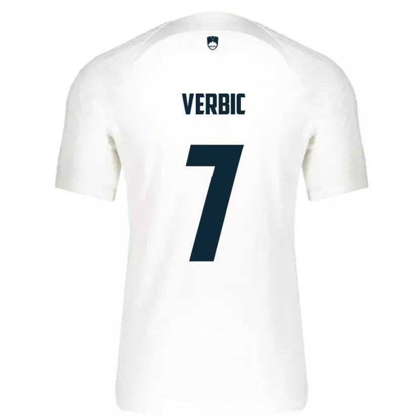 Danxen Mænd Slovenien Benjamin Verbic #7 Hvid Hjemmebane Spillertrøjer 24-26 Trøje T-Shirt