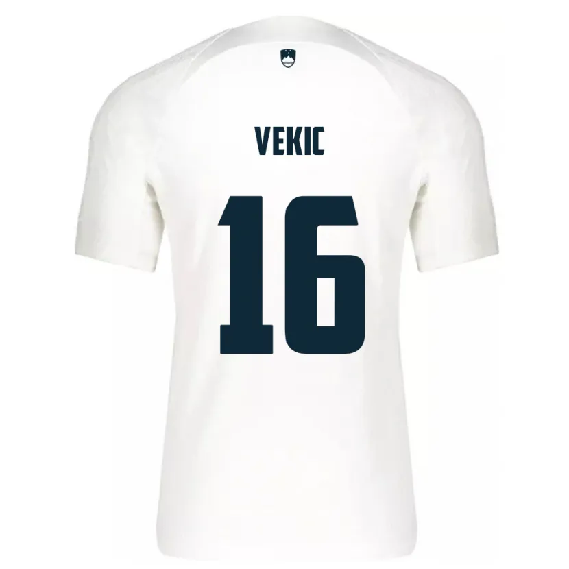 Danxen Mænd Slovenien Igor Vekic #16 Hvid Hjemmebane Spillertrøjer 24-26 Trøje T-Shirt