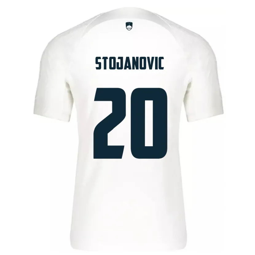 Danxen Mænd Slovenien Petar Stojanović #20 Hvid Hjemmebane Spillertrøjer 24-26 Trøje T-Shirt