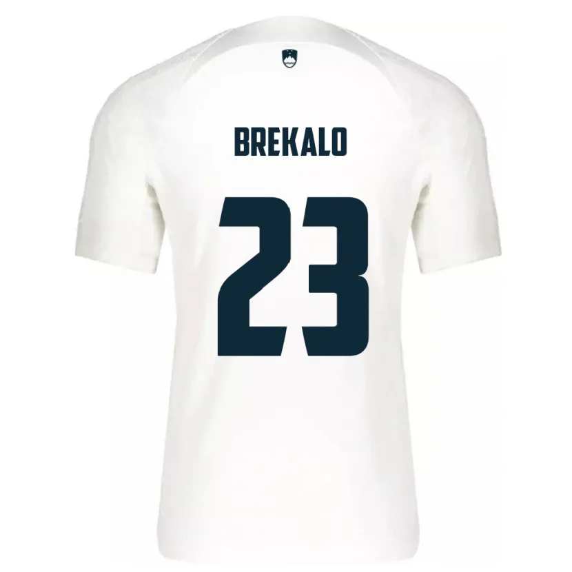 Danxen Mænd Slovenien David Brekalo #23 Hvid Hjemmebane Spillertrøjer 24-26 Trøje T-Shirt