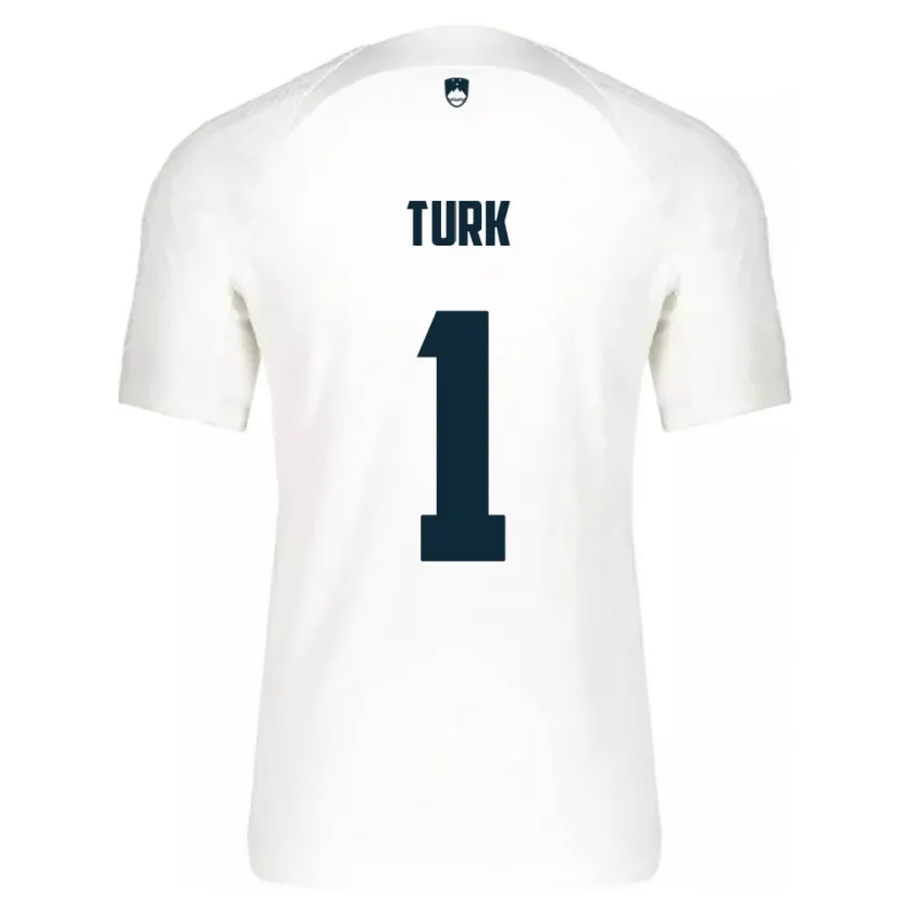 Danxen Mænd Slovenien Martin Turk #1 Hvid Hjemmebane Spillertrøjer 24-26 Trøje T-Shirt