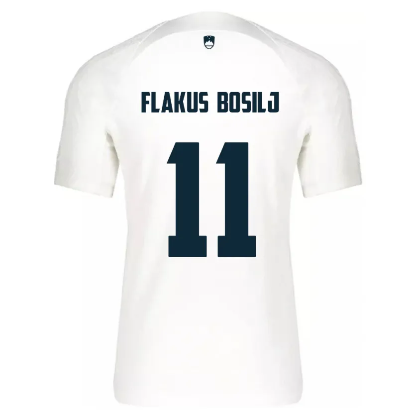 Danxen Mænd Slovenien David Flakus Bosilj #11 Hvid Hjemmebane Spillertrøjer 24-26 Trøje T-Shirt