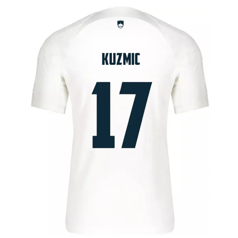 Danxen Mænd Slovenien Srdjan Kuzmic #17 Hvid Hjemmebane Spillertrøjer 24-26 Trøje T-Shirt