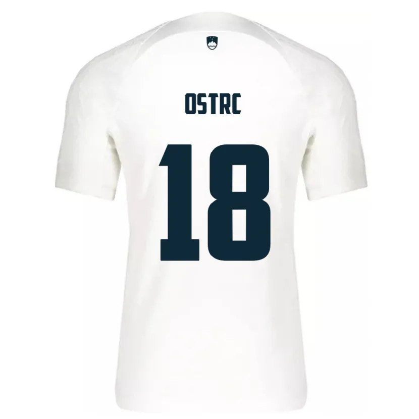 Danxen Mænd Slovenien Enrik Ostrc #18 Hvid Hjemmebane Spillertrøjer 24-26 Trøje T-Shirt