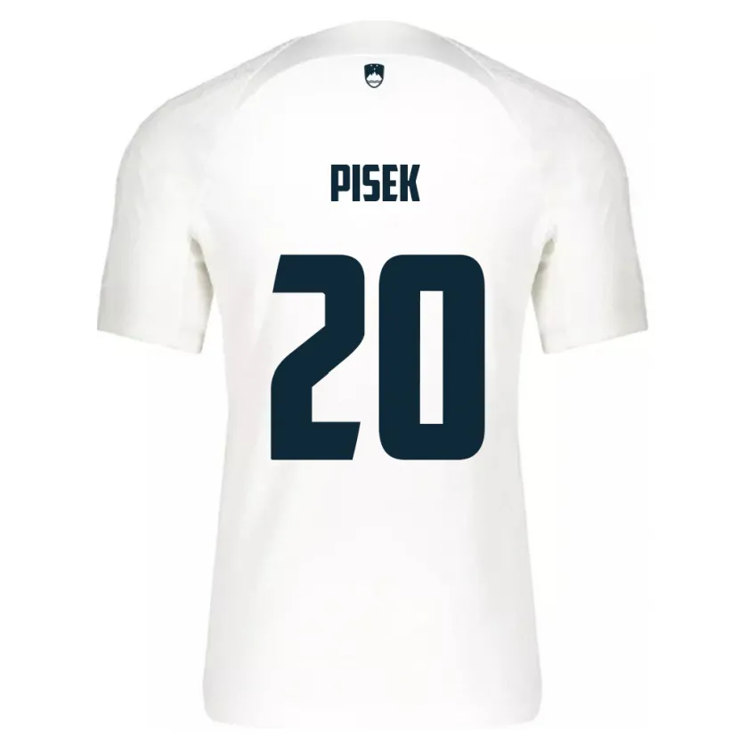 Danxen Mænd Slovenien Jost Pisek #20 Hvid Hjemmebane Spillertrøjer 24-26 Trøje T-Shirt