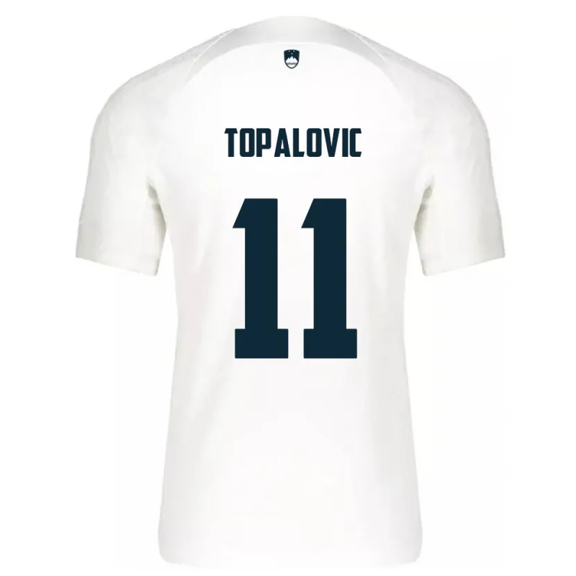 Danxen Mænd Slovenien Luka Topalovic #11 Hvid Hjemmebane Spillertrøjer 24-26 Trøje T-Shirt