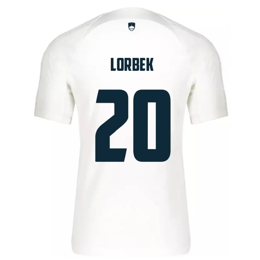 Danxen Mænd Slovenien Anej Lorbek #20 Hvid Hjemmebane Spillertrøjer 24-26 Trøje T-Shirt