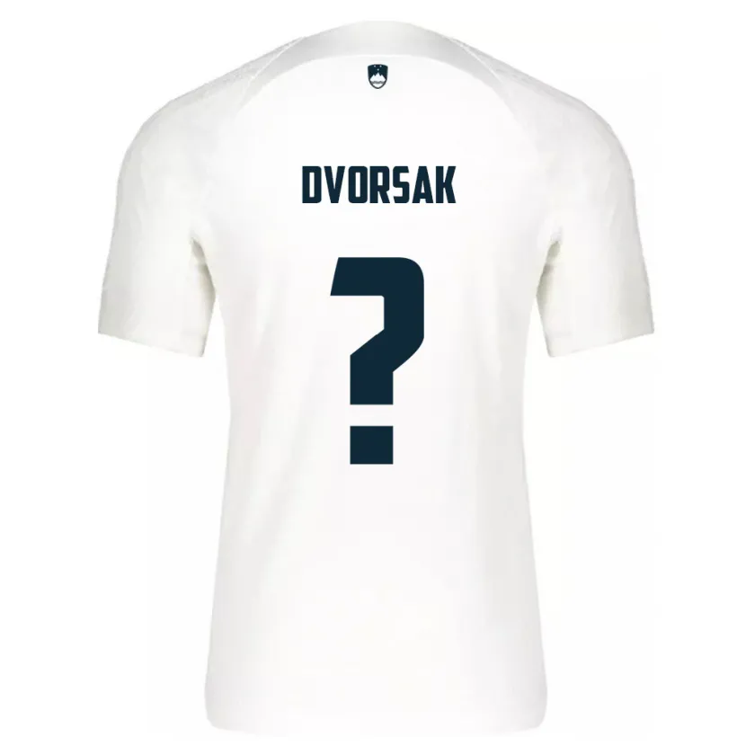 Danxen Mænd Slovenien Matej Dvorsak #0 Hvid Hjemmebane Spillertrøjer 24-26 Trøje T-Shirt