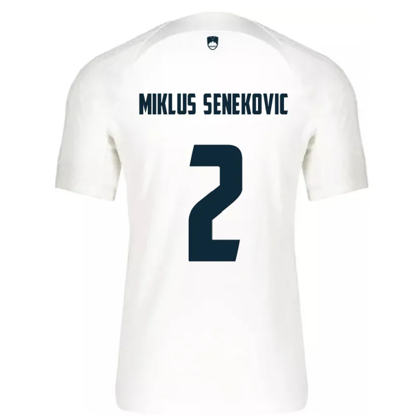 Danxen Mænd Slovenien Gal Miklus Senekovic #2 Hvid Hjemmebane Spillertrøjer 24-26 Trøje T-Shirt