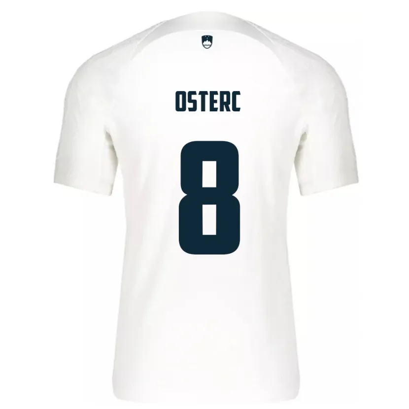 Danxen Mænd Slovenien Niko Osterc #8 Hvid Hjemmebane Spillertrøjer 24-26 Trøje T-Shirt