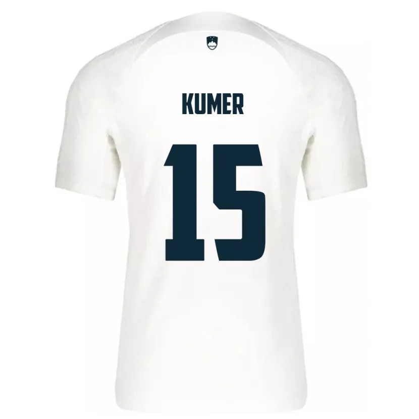 Danxen Mænd Slovenien Alin Kumer #15 Hvid Hjemmebane Spillertrøjer 24-26 Trøje T-Shirt