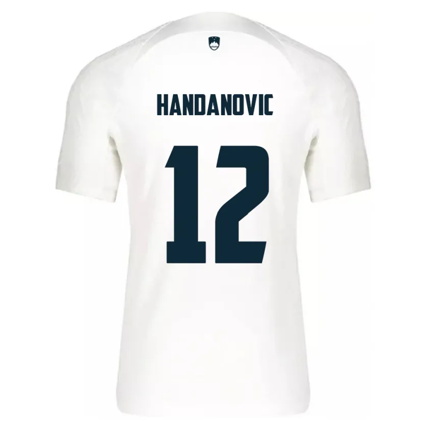 Danxen Mænd Slovenien Tanej Handanovic #12 Hvid Hjemmebane Spillertrøjer 24-26 Trøje T-Shirt