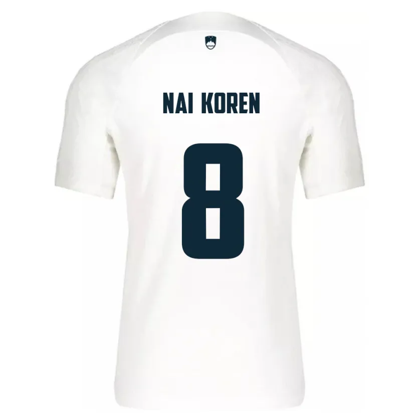 Danxen Mænd Slovenien Tian Nai Koren #8 Hvid Hjemmebane Spillertrøjer 24-26 Trøje T-Shirt