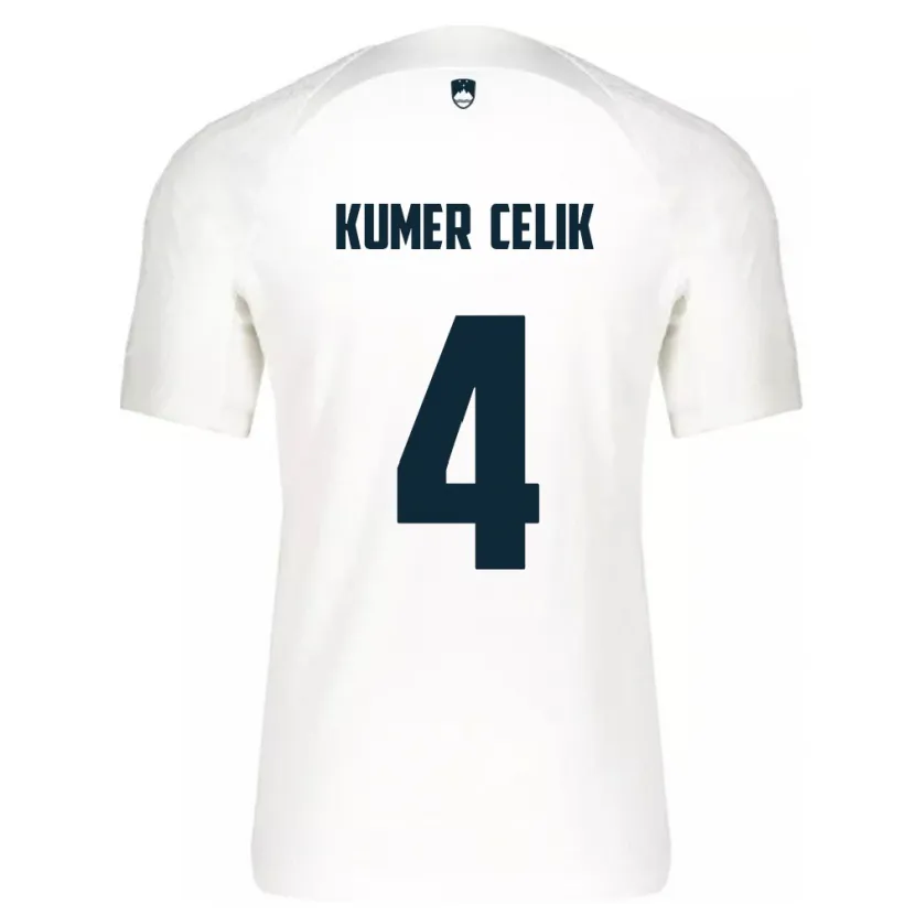 Danxen Mænd Slovenien An Kumer Celik #4 Hvid Hjemmebane Spillertrøjer 24-26 Trøje T-Shirt