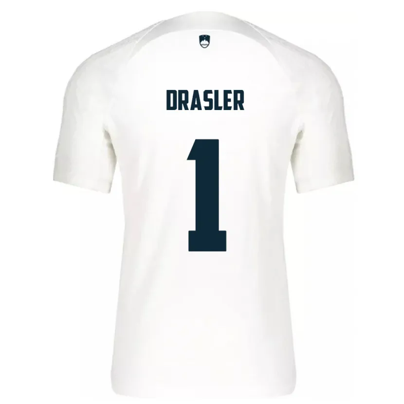 Danxen Mænd Slovenien Iztok Drasler #1 Hvid Hjemmebane Spillertrøjer 24-26 Trøje T-Shirt